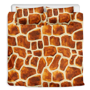 Brown Watercolor Giraffe Pattern Print Duvet Cover Bedding Set