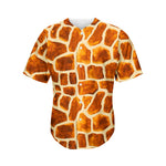 Brown Watercolor Giraffe Pattern Print Men's Baseball Jersey