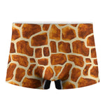 Brown Watercolor Giraffe Pattern Print Men's Boxer Briefs