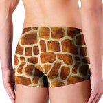 Brown Watercolor Giraffe Pattern Print Men's Boxer Briefs