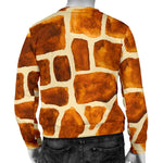 Brown Watercolor Giraffe Pattern Print Men's Crewneck Sweatshirt GearFrost
