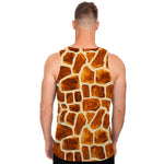 Brown Watercolor Giraffe Pattern Print Men's Tank Top