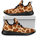 Brown Watercolor Giraffe Pattern Print Mesh Knit Shoes GearFrost