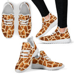 Brown Watercolor Giraffe Pattern Print Mesh Knit Shoes GearFrost