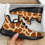 Brown Watercolor Giraffe Pattern Print Mesh Knit Shoes GearFrost