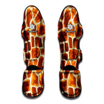 Brown Watercolor Giraffe Pattern Print Muay Thai Shin Guard