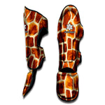 Brown Watercolor Giraffe Pattern Print Muay Thai Shin Guard