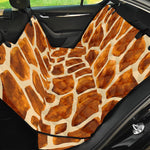 Brown Watercolor Giraffe Pattern Print Pet Car Back Seat Cover