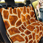 Brown Watercolor Giraffe Pattern Print Pet Car Back Seat Cover