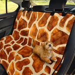 Brown Watercolor Giraffe Pattern Print Pet Car Back Seat Cover
