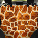 Brown Watercolor Giraffe Pattern Print Pet Car Back Seat Cover