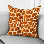Brown Watercolor Giraffe Pattern Print Pillow Cover