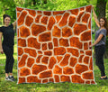 Brown Watercolor Giraffe Pattern Print Quilt