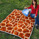 Brown Watercolor Giraffe Pattern Print Quilt