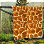 Brown Watercolor Giraffe Pattern Print Quilt