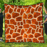 Brown Watercolor Giraffe Pattern Print Quilt
