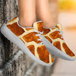 Brown Watercolor Giraffe Pattern Print Sport Shoes GearFrost