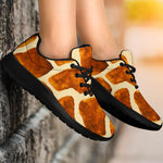 Brown Watercolor Giraffe Pattern Print Sport Shoes GearFrost