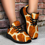 Brown Watercolor Giraffe Pattern Print Sport Shoes GearFrost