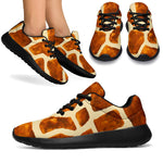 Brown Watercolor Giraffe Pattern Print Sport Shoes GearFrost