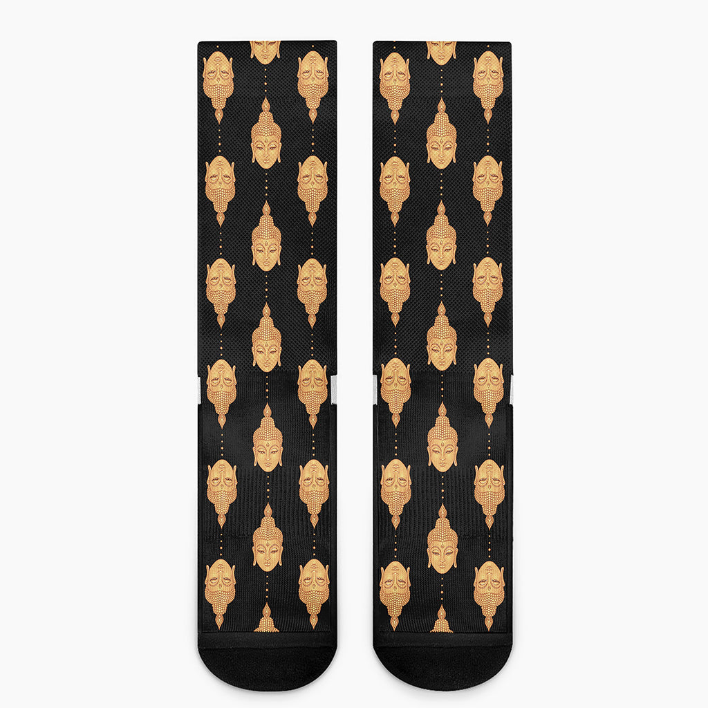 Buddha Pattern Print Crew Socks