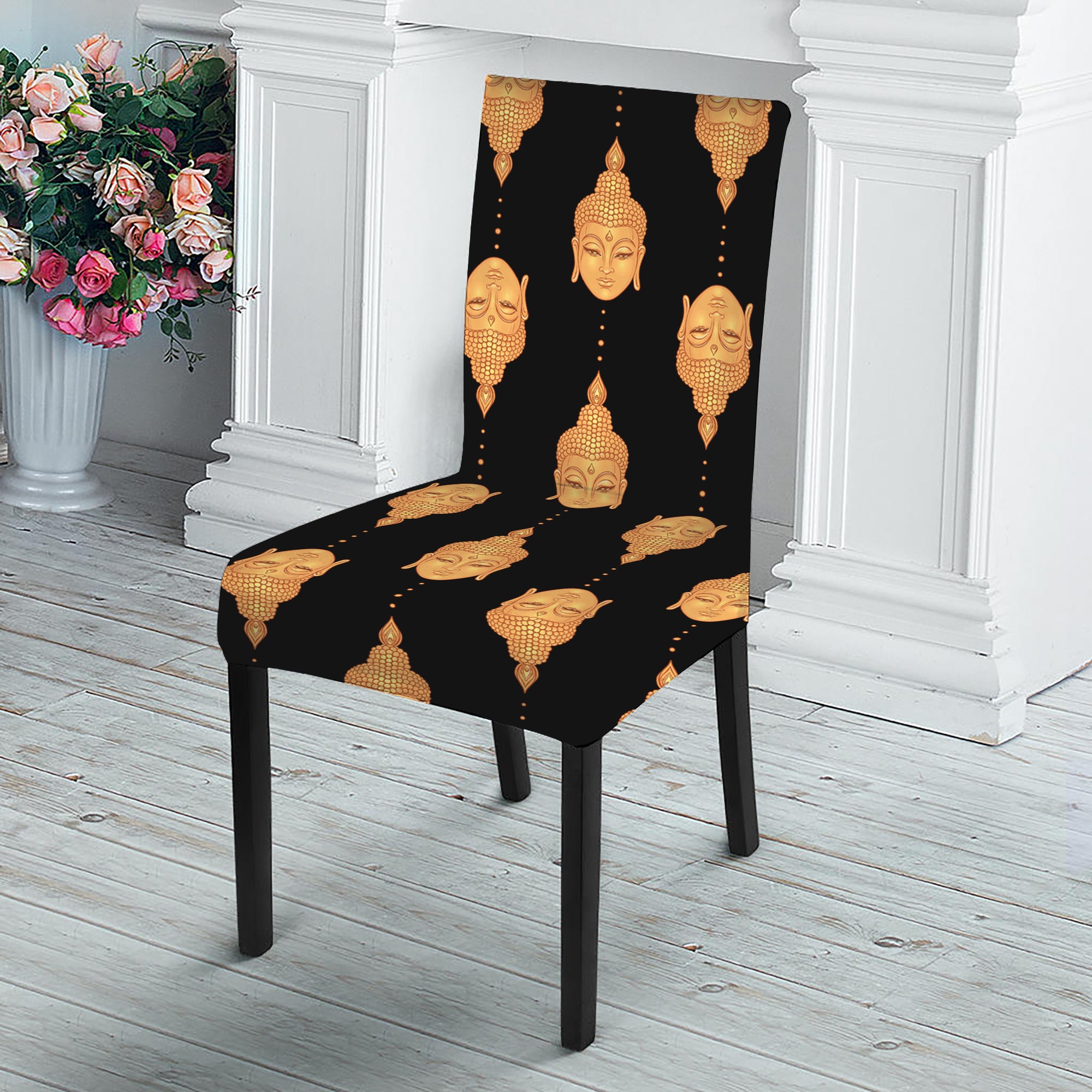 Buddha Pattern Print Dining Chair Slipcover