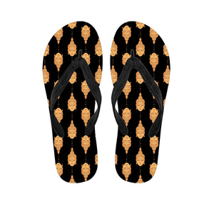 Buddha Pattern Print Flip Flops