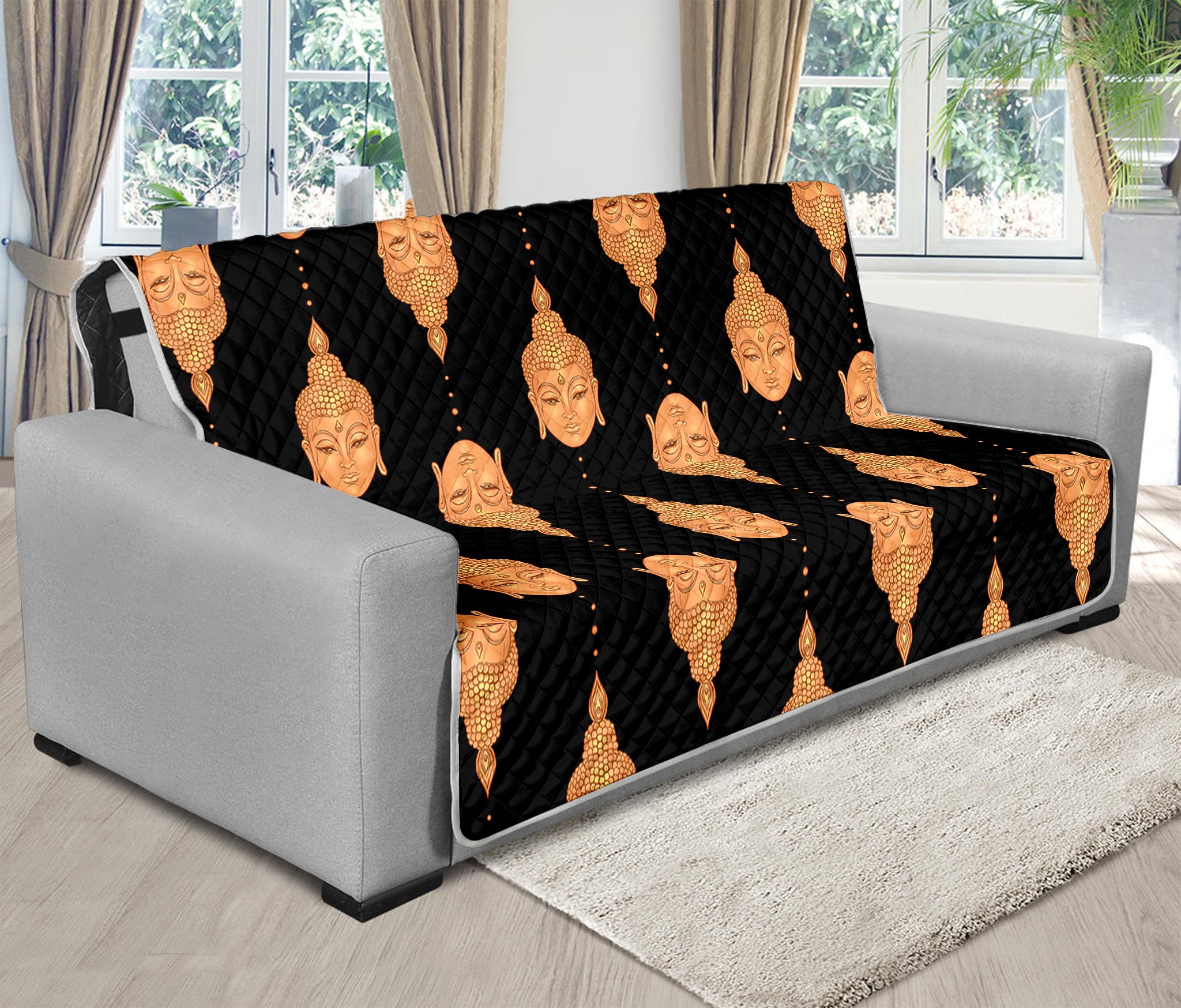 Buddha Pattern Print Futon Protector