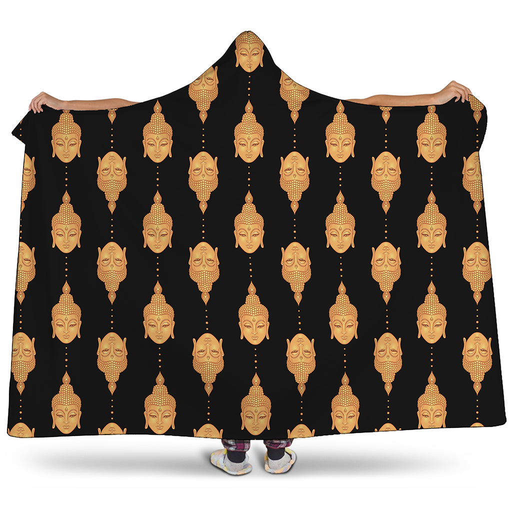 Buddha Pattern Print Hooded Blanket