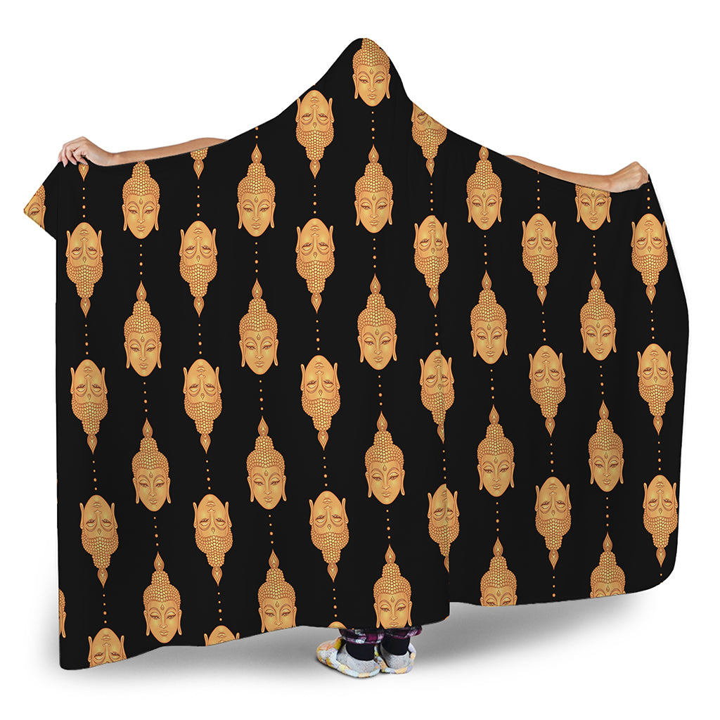 Buddha Pattern Print Hooded Blanket