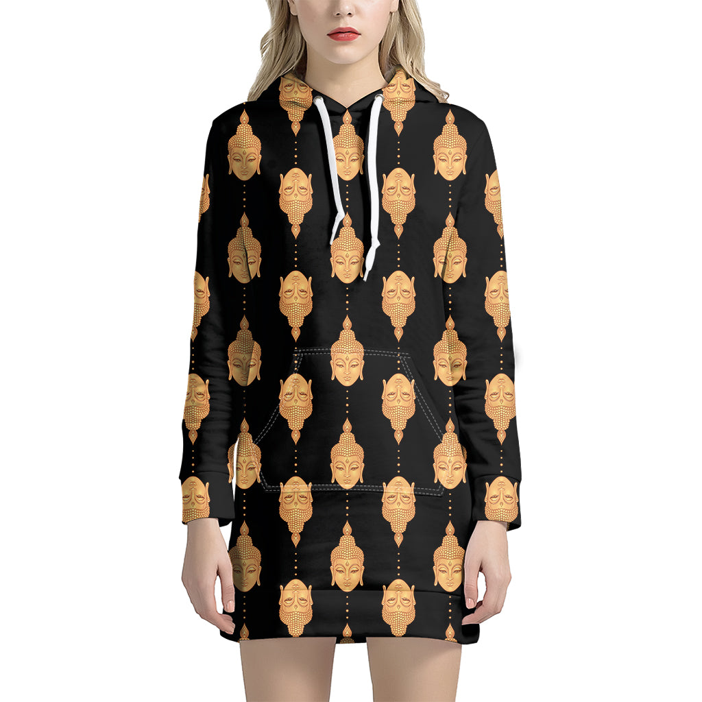 Buddha Pattern Print Hoodie Dress