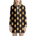 Buddha Pattern Print Pullover Hoodie Dress
