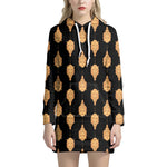 Buddha Pattern Print Hoodie Dress