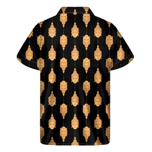 Buddha Pattern Print Men's Short Sleeve Shirt