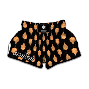 Buddha Pattern Print Muay Thai Boxing Shorts