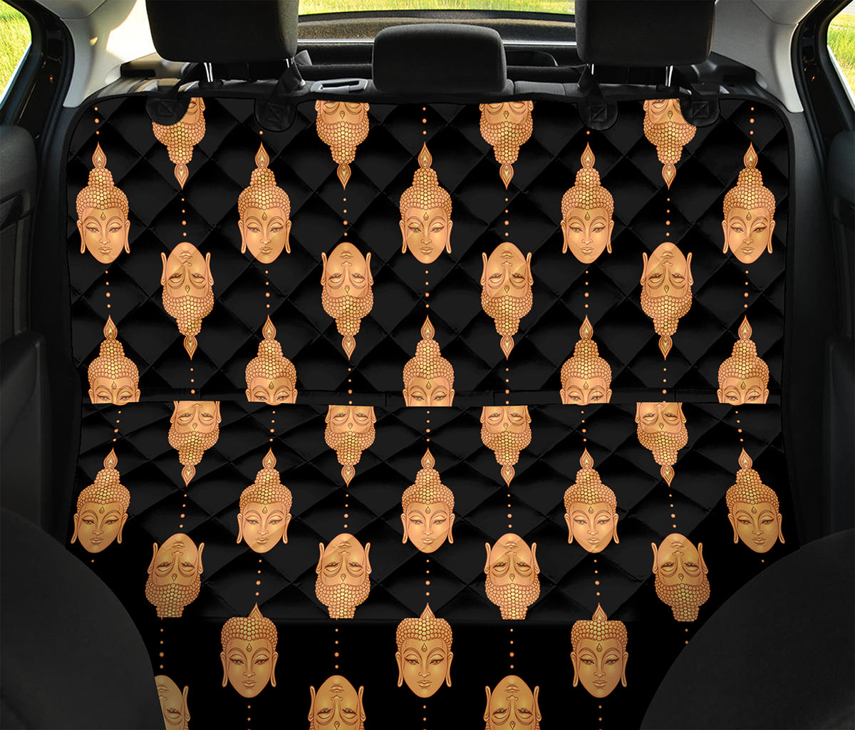 Buddha Pattern Print Pet Car Back Seat Cover