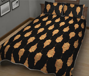 Buddha Pattern Print Quilt Bed Set