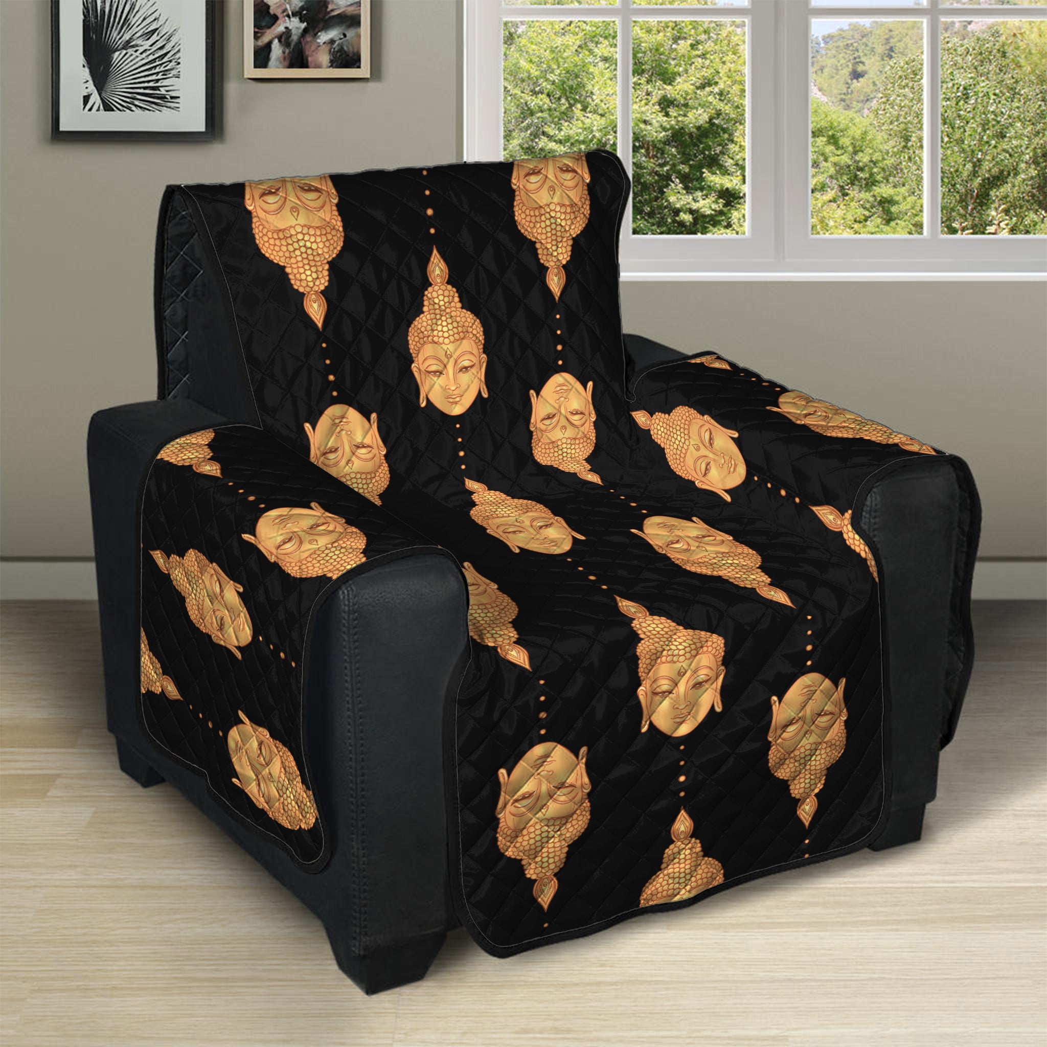 Buddha Pattern Print Recliner Protector