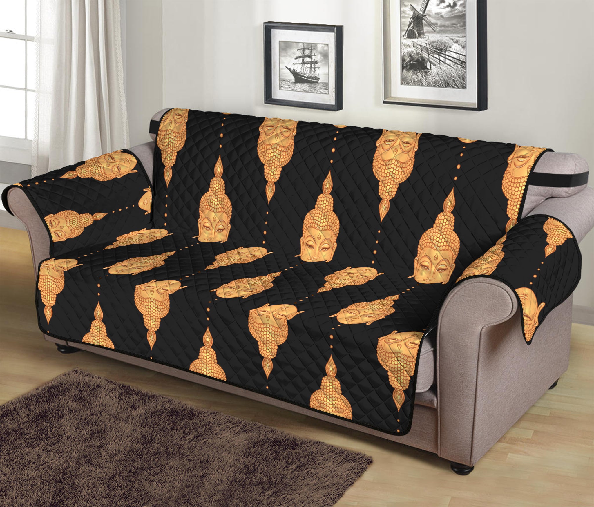 Buddha Pattern Print Sofa Protector