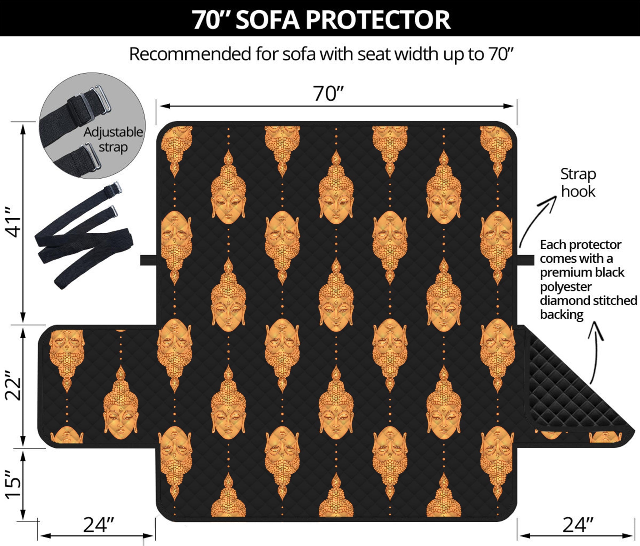 Buddha Pattern Print Sofa Protector