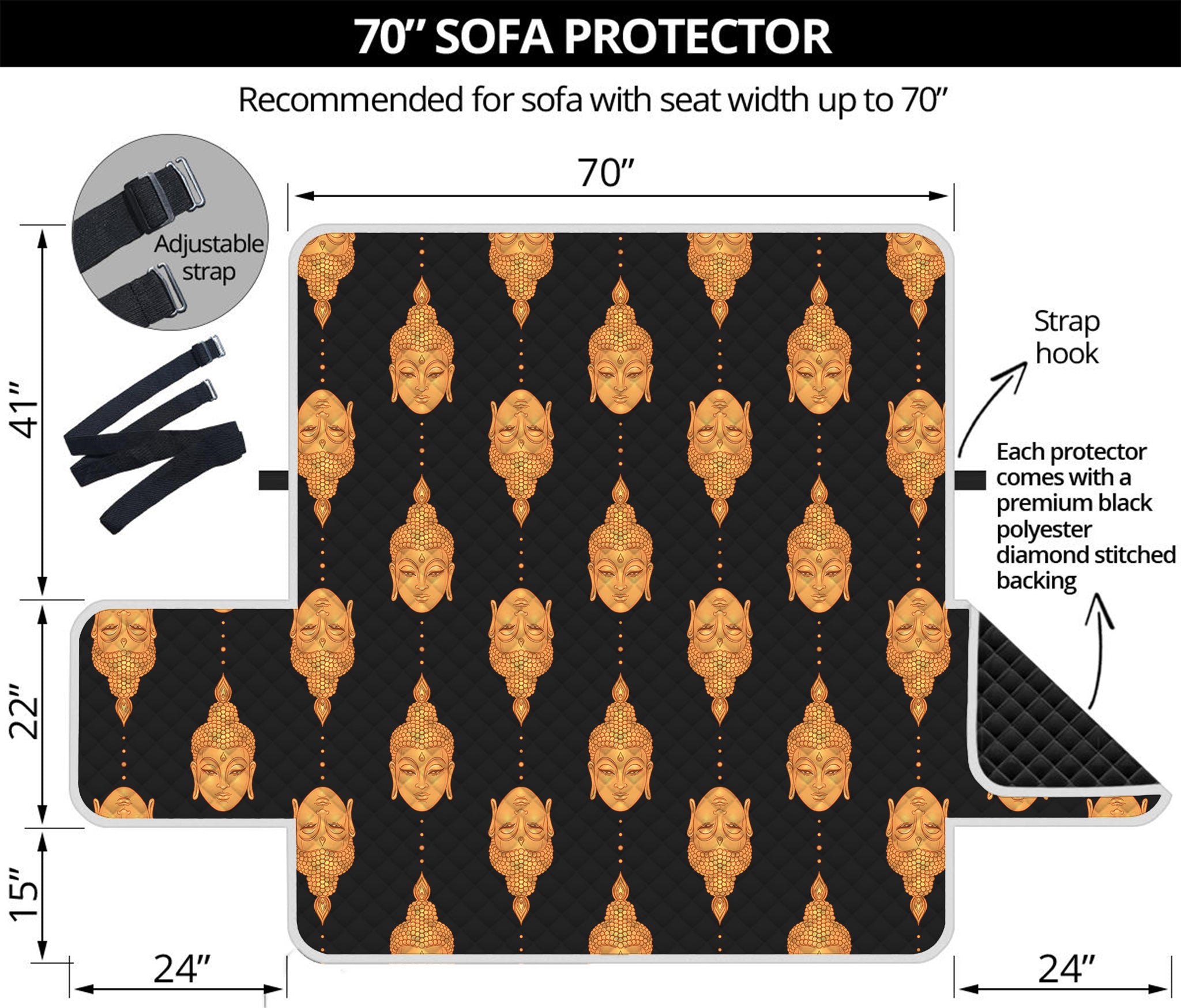 Buddha Pattern Print Sofa Protector