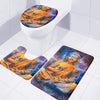 Buddha Statue Mandala Print 3 Piece Bath Mat Set