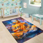 Buddha Statue Mandala Print Area Rug GearFrost