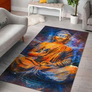 Buddha Statue Mandala Print Area Rug GearFrost