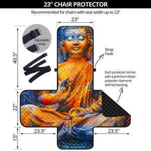 Buddha Statue Mandala Print Armchair Protector