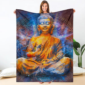 Buddha Statue Mandala Print Blanket