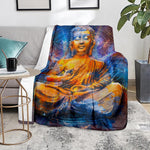 Buddha Statue Mandala Print Blanket