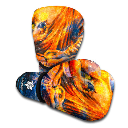 Buddha Statue Mandala Print Boxing Gloves