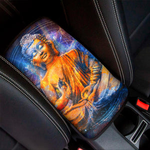 Buddha Statue Mandala Print Car Center Console Cover