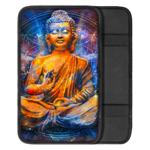 Buddha Statue Mandala Print Car Center Console Cover